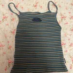 Y2K acubi minga blue striped camisole top